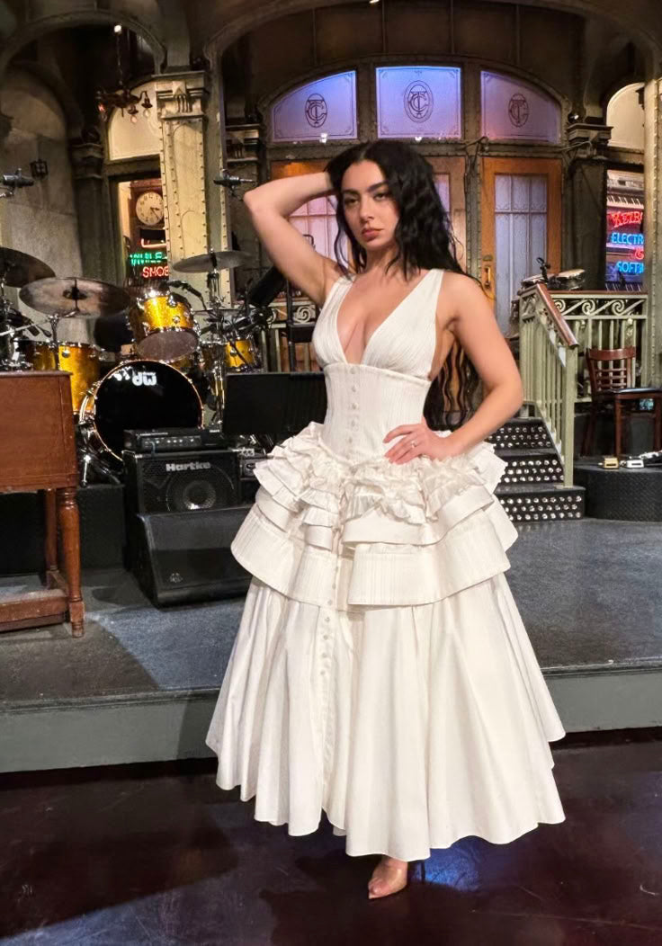 A Line White Sexy Evening Dress Ankle Length Prom Dresses   fg7567