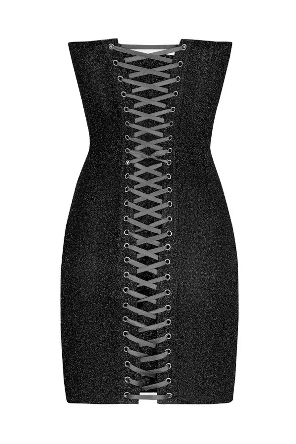 Glitter Strapless Sweetheart Corset Bodycon Mini Dress 30