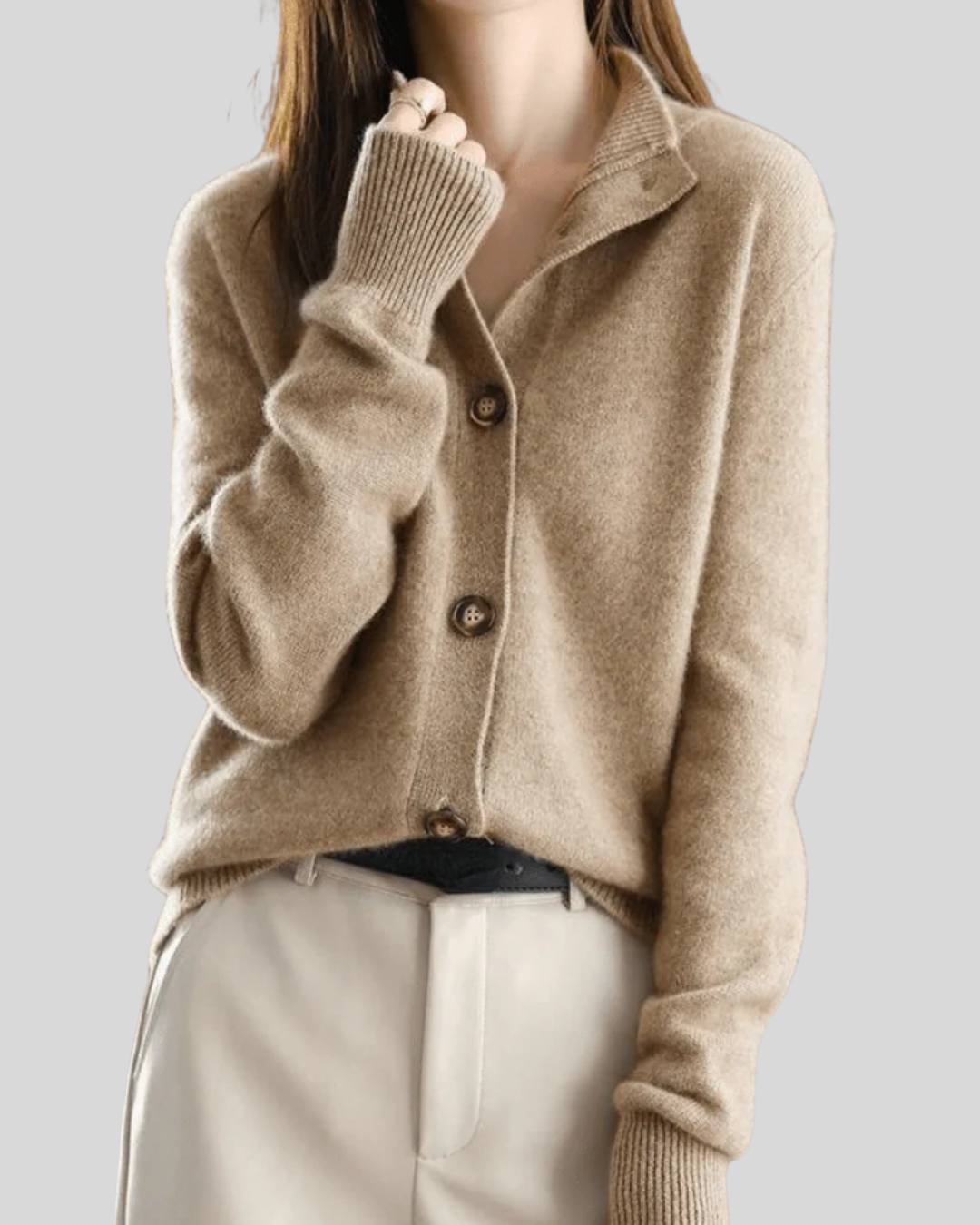 Lapel Collar Button Front Knit Cardigan