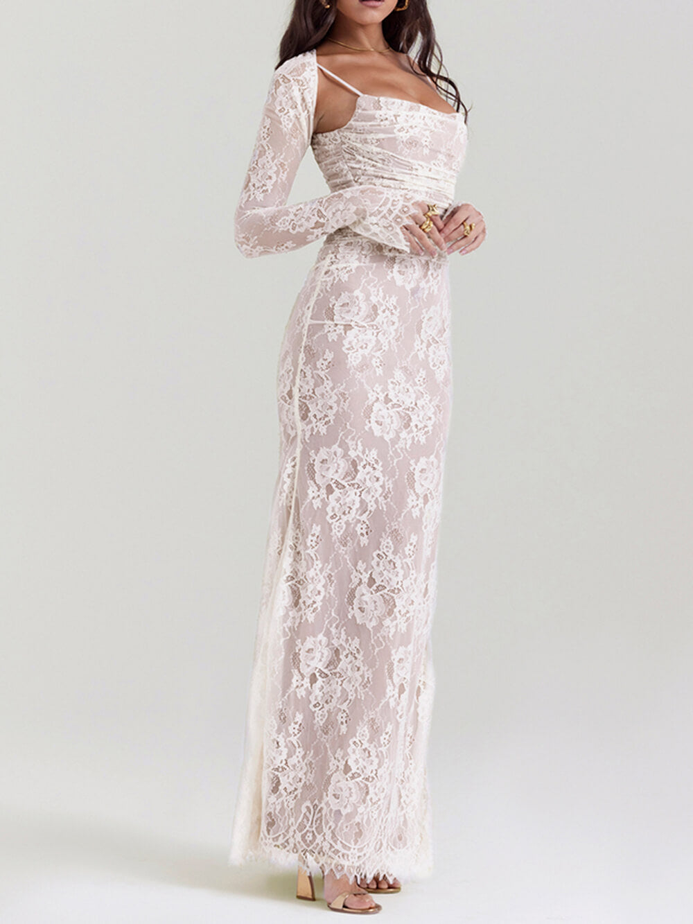 Retro Lace Maxi Dress
