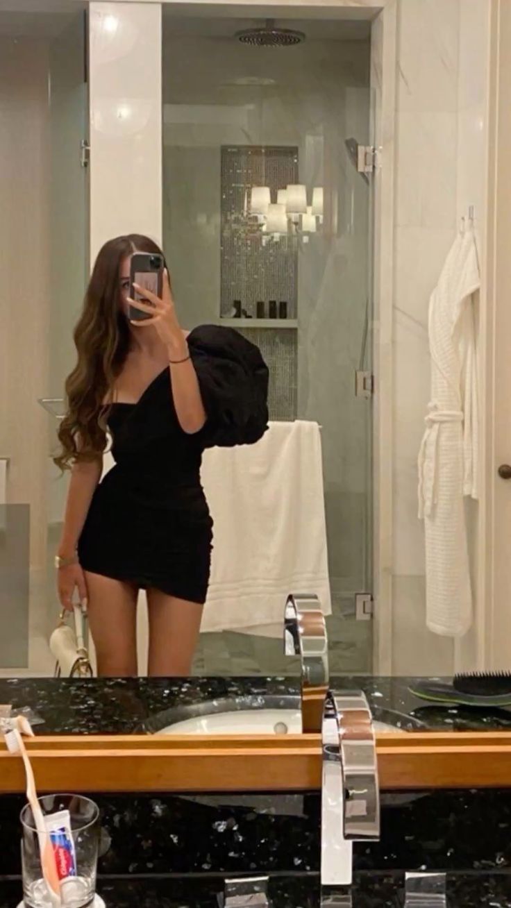 One Shoulder Black Tight Homecoming Dress