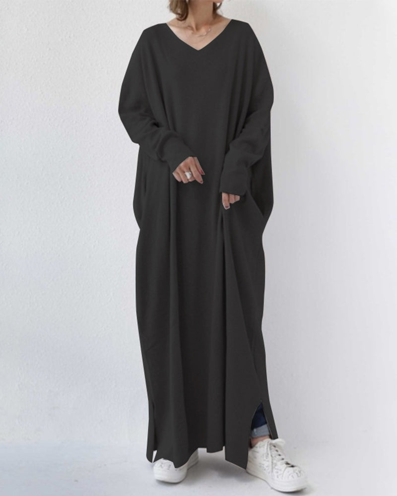Long Sleeve Ribbed Knit Sweater Dress