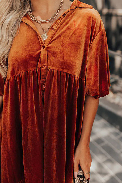 Boldly Me Velvet Short Sleeve A-Line Mini Dress - View 8