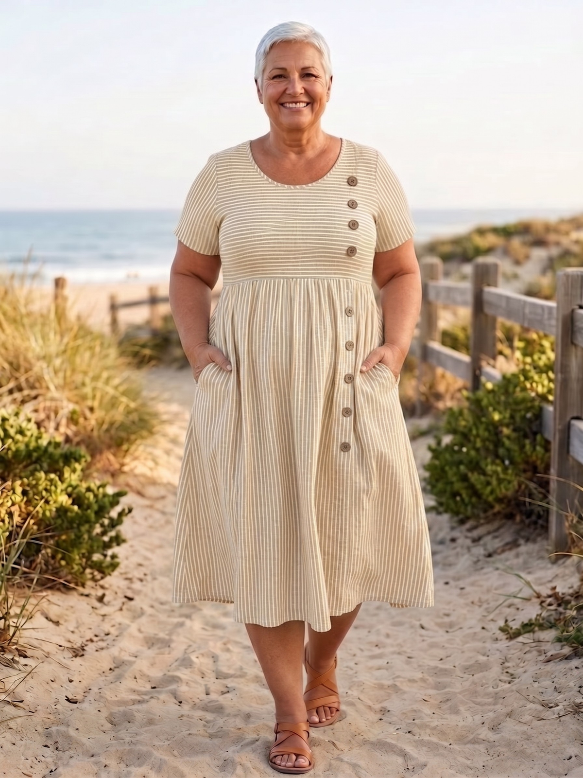SOFIA™ - STRIPED SUMMER MIDI DRESS