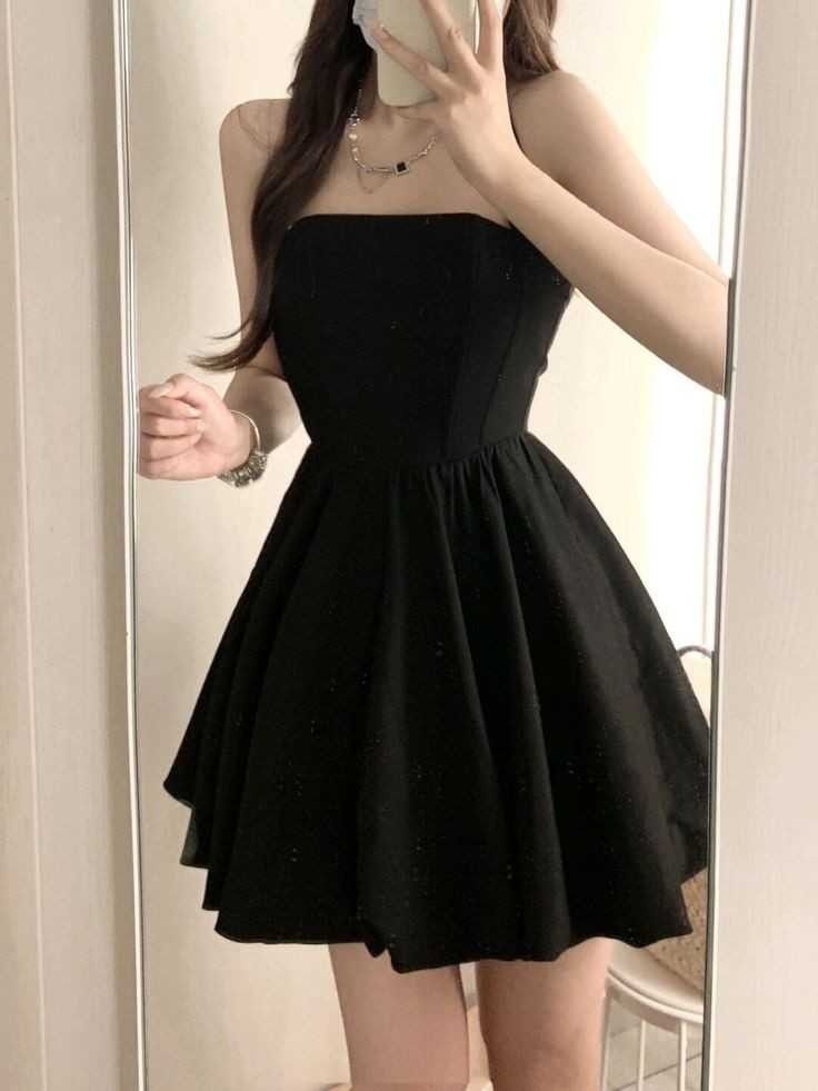 Black Cocktail Dress Short Party Dress Homecoming Dress