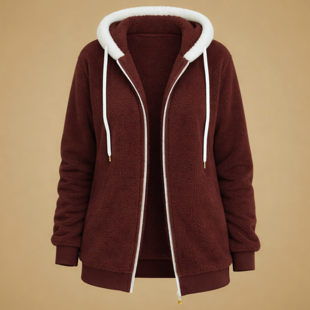 Women's Loose-Fit Fleece Hooded Jacket