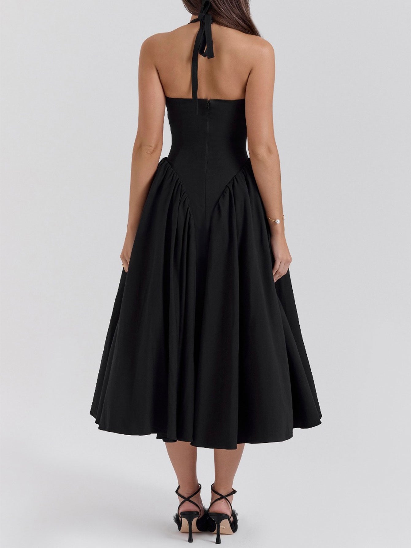 Exclusive Naomi Midi Dress with Deep V Neck Statement Occasion Edit