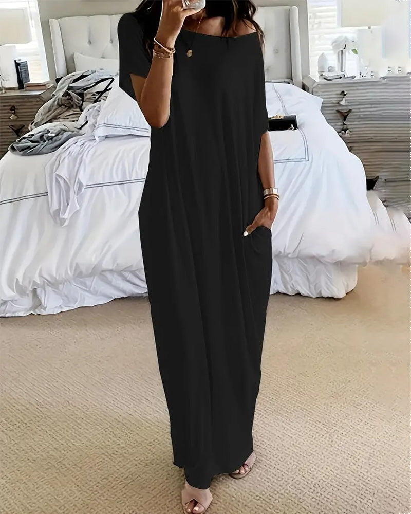 Batwing Sleeve Off Shoulder Maxi Dress 7