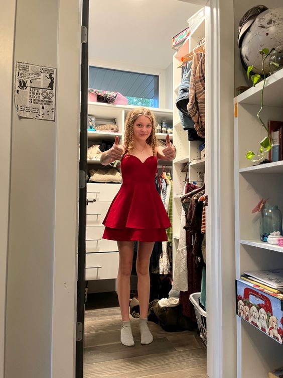 Cute Red Short Prom Dress, A-Line Party Dress