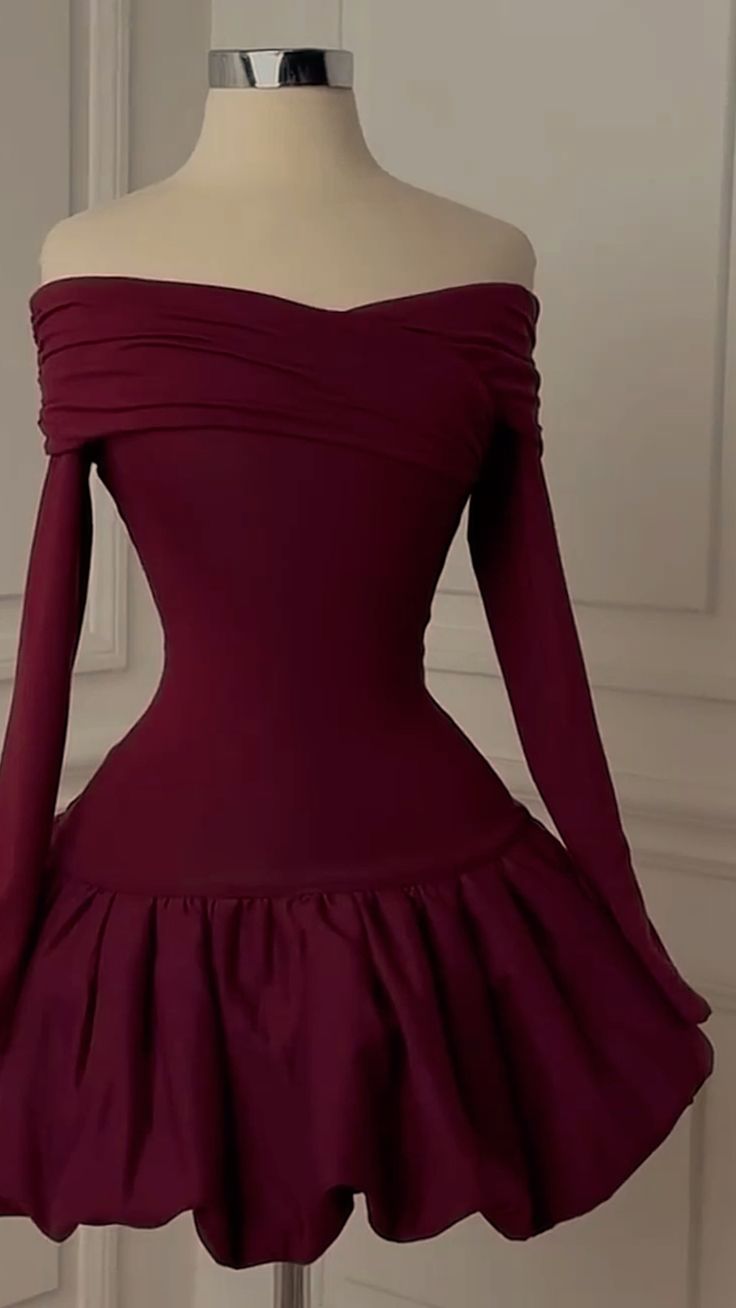 Burgundy Off Shoulder Homecoming Dress Short Evening Dress Cocktail Dresses Short Party Dress