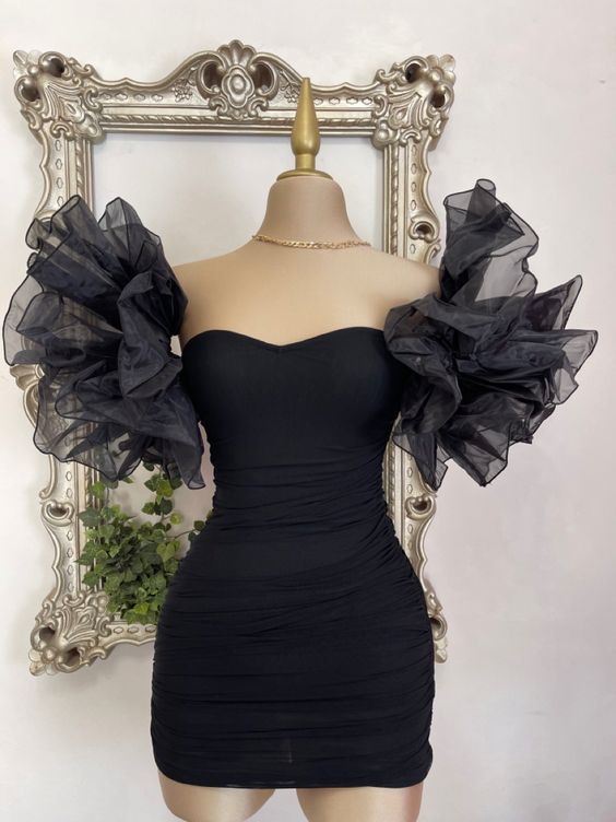 Black Sheath Short Prom Dress Homecoming Dress