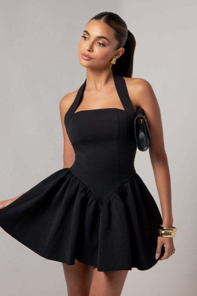 LowBack Ruffle Mini Party Dress