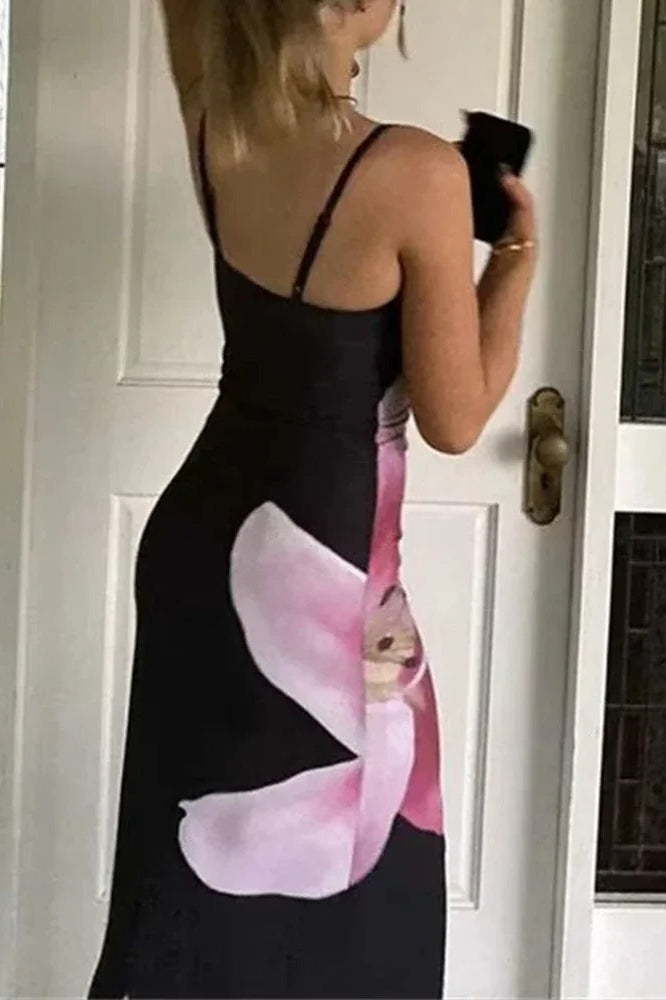 Floral Edition Spaghetti Strap Sleeveless Maxi Dress
