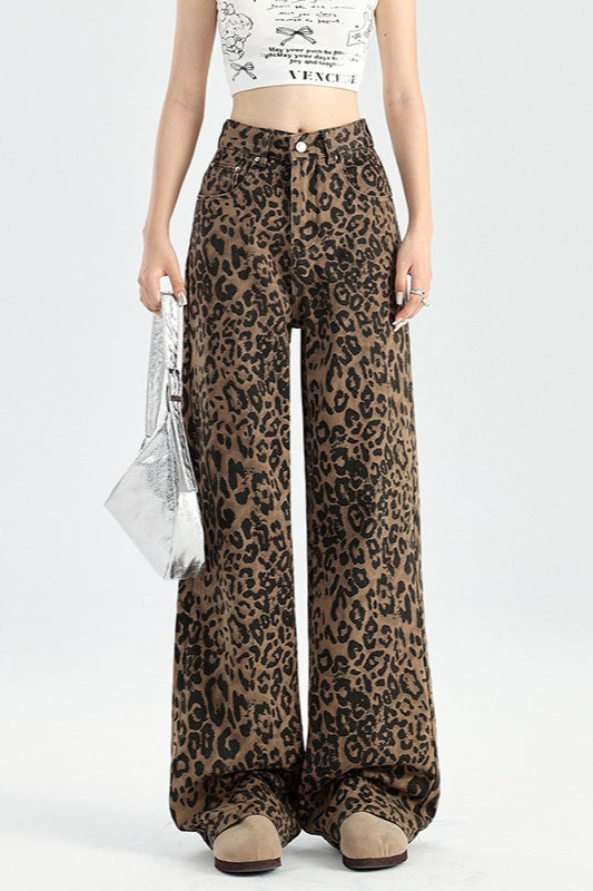 High-Waist Wide-Leg Denim Jeans