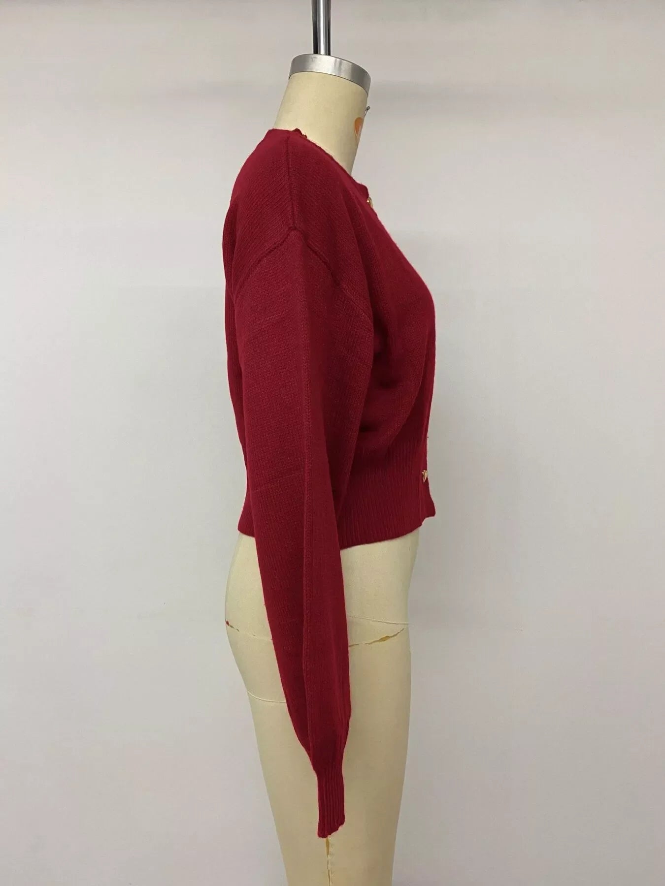 Heart-Button Knit Cardigan
