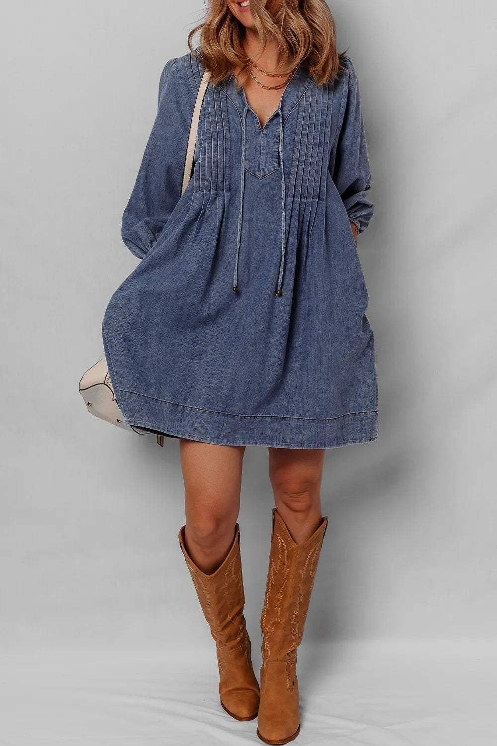 Mini Denim Dress Dark