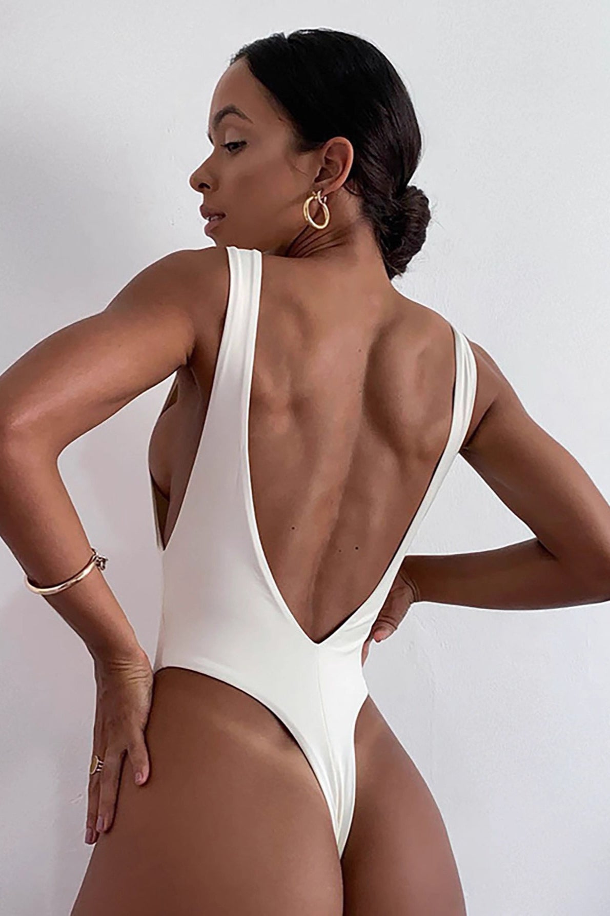 Backless Slim Solid Sporty Bodysuit