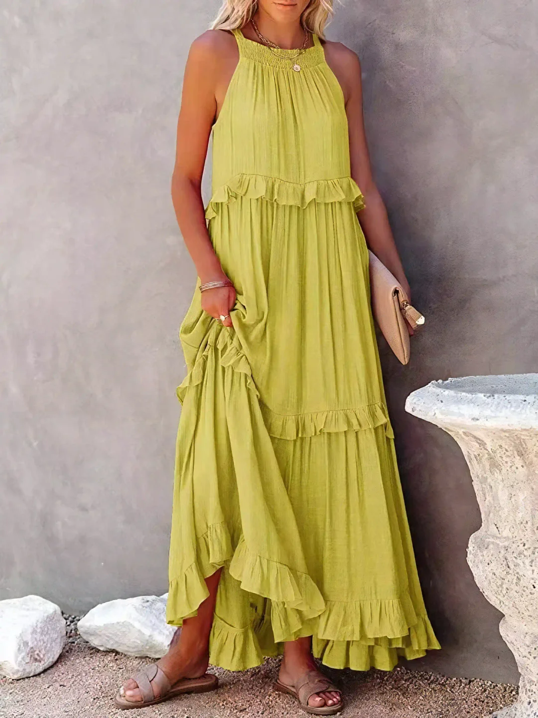 Megan | Chic Ruffle Maxi Dress