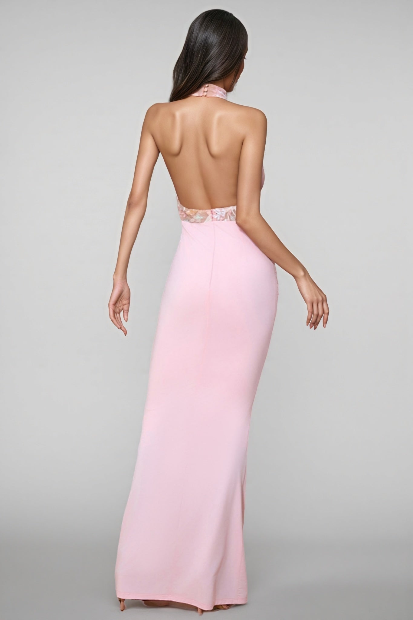 Vincas Embroidered Neck Sequin Maxi Dress - View 6
