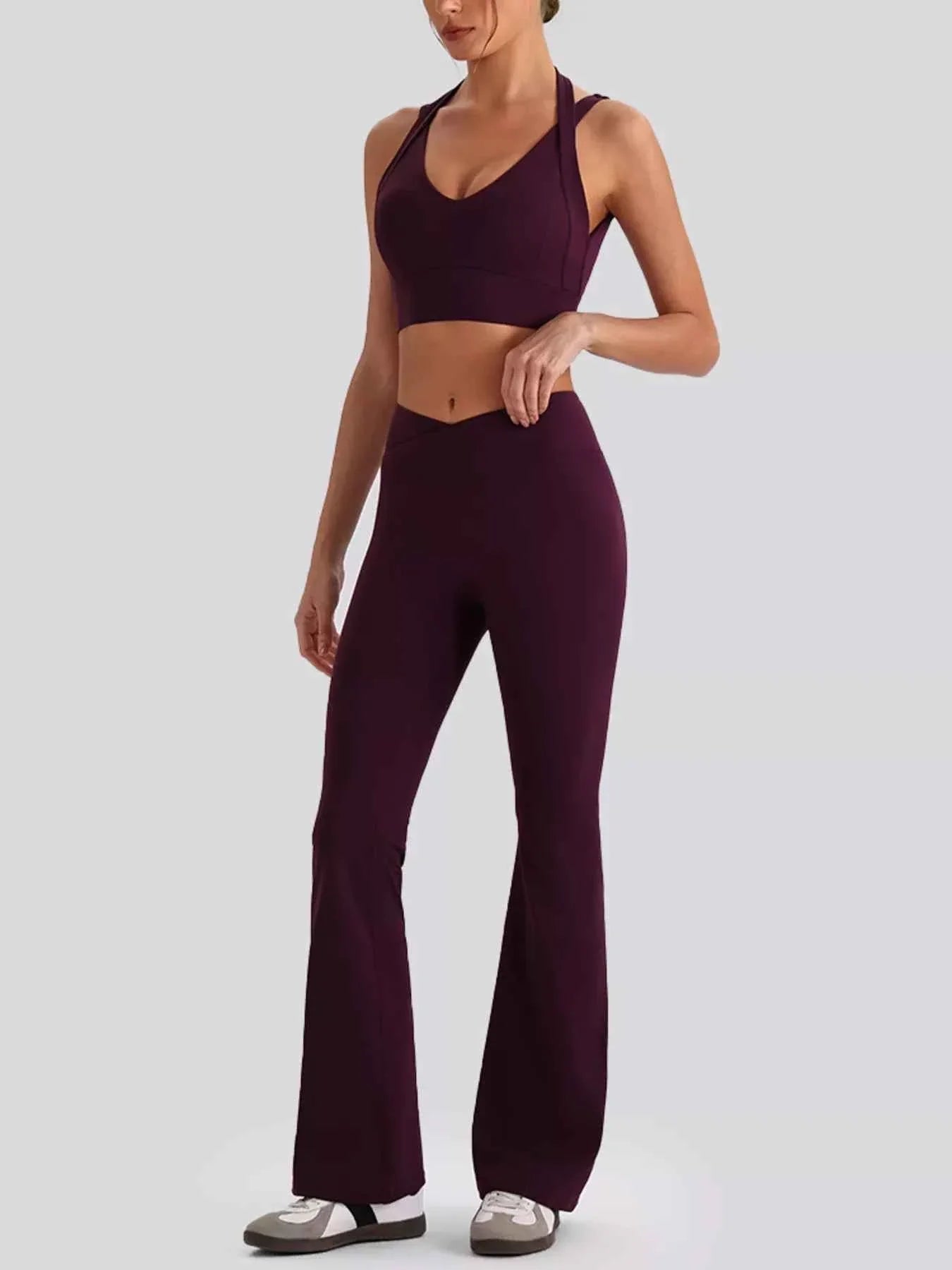 Seamless Criss-Cross V-Neck Tank and Leggings Active Set