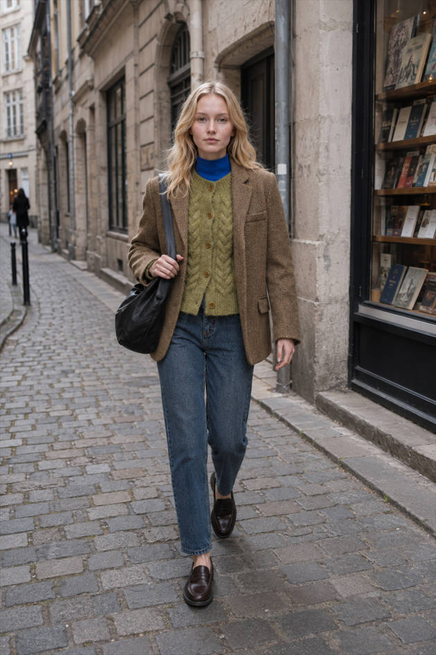 Wool Blend Single Breasted Blazer