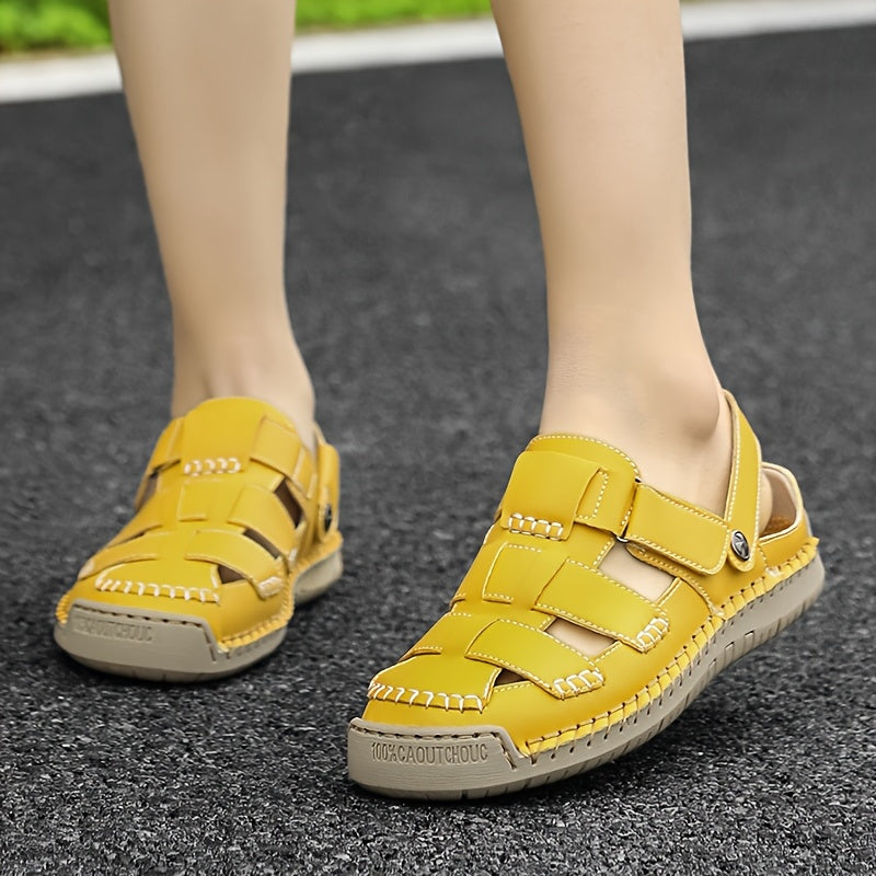 Closed Toe Fisherman Hook and Loop Sandals