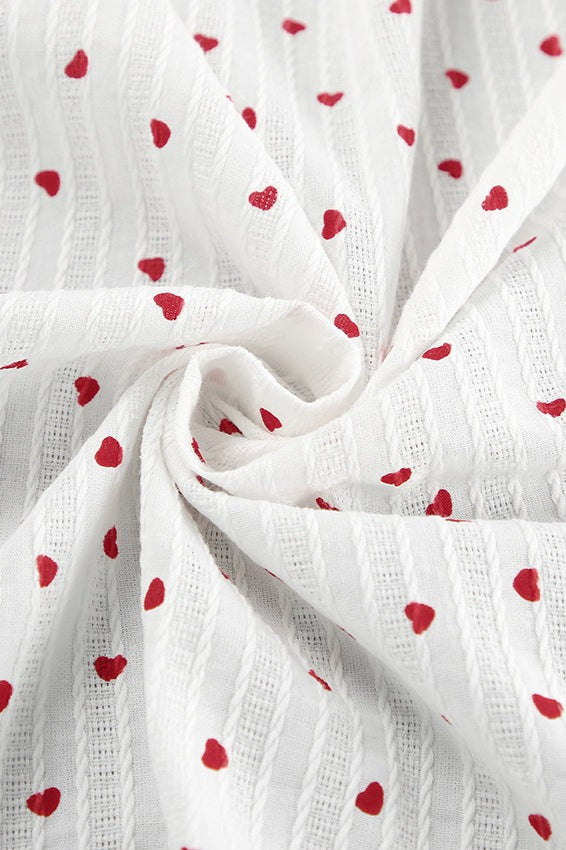 Cotton Edition Heart Print VNeck Wrap Maxi Dress