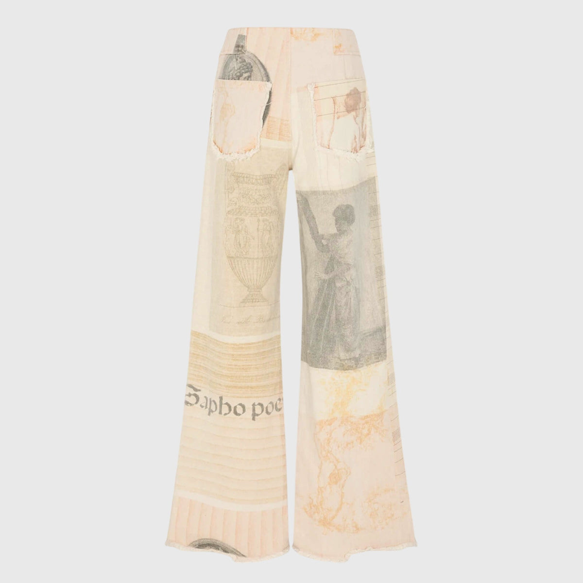 Photo Print Wide Leg Jeans