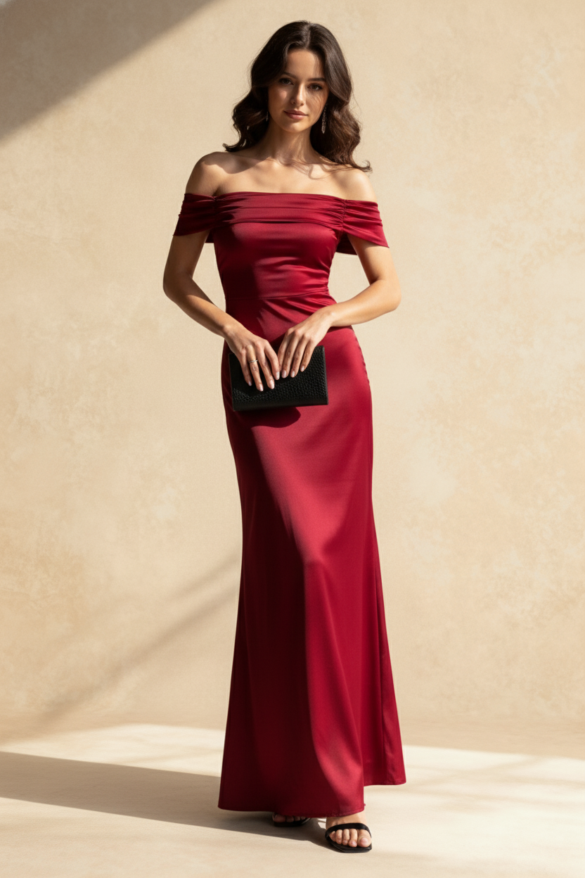 Satin OffShoulder ALine Birthday Dress
