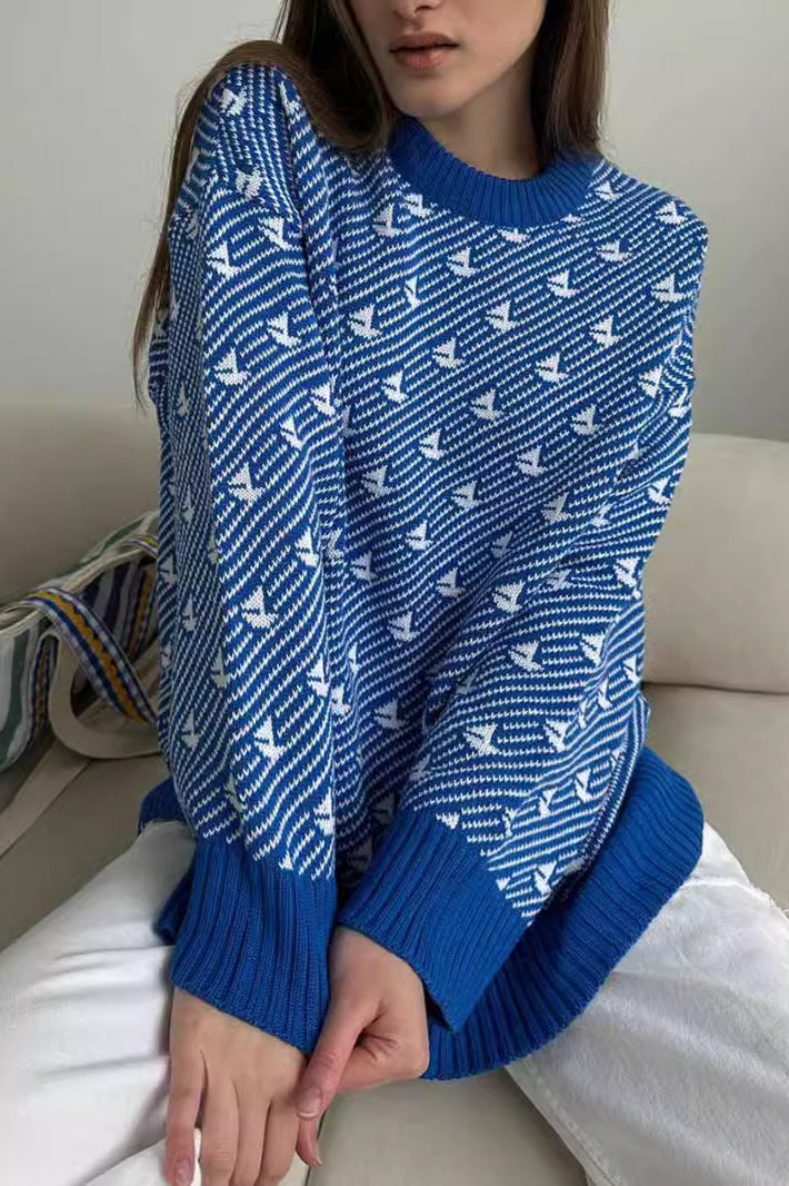 Crew Neck Knit Pullover Sweater