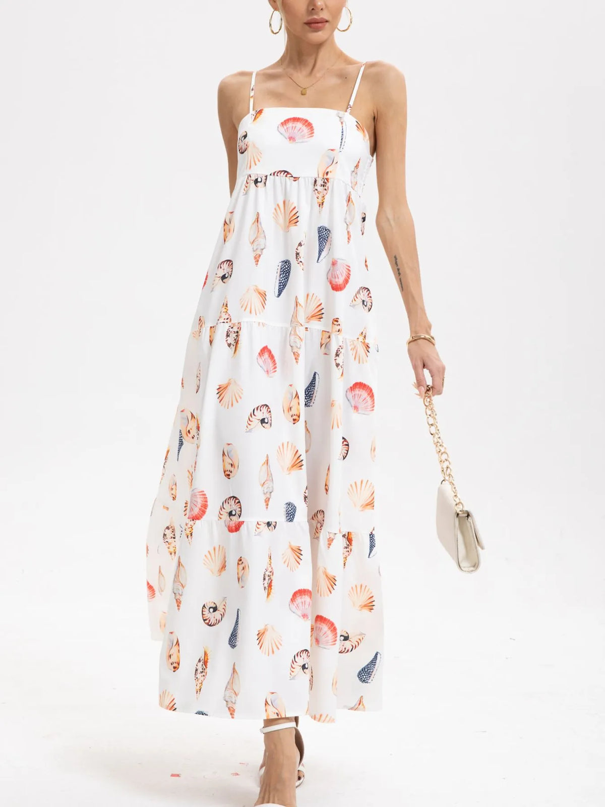 Printed Square Neck Cami Maxi Dress