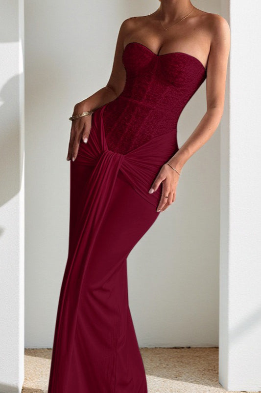 Defined Waist Maxi Party Dress