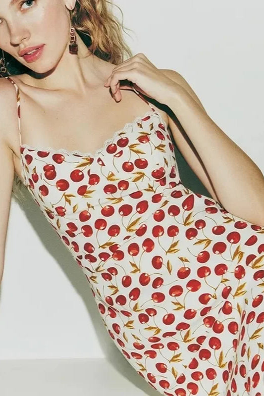 Cherry Edition Blossom Split Maxi Floral Dress