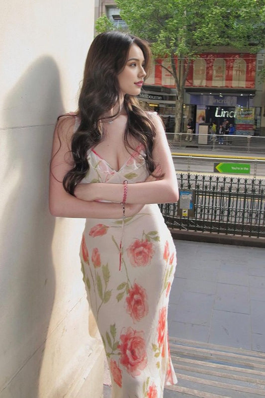 Backless Deep V-Neck Dress