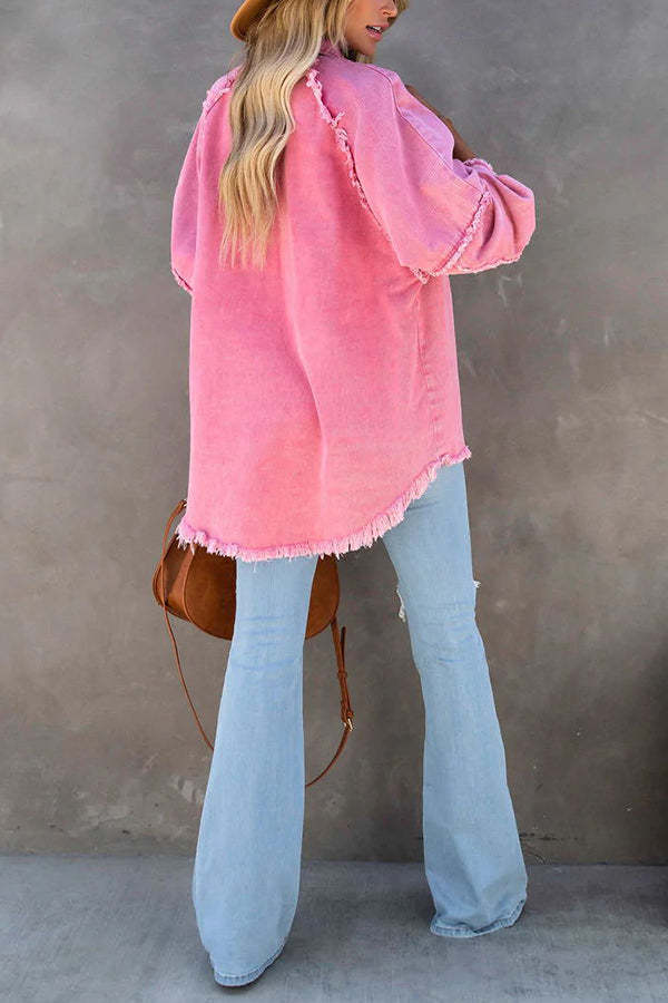 Bring It On Frayed Shirt Jacket