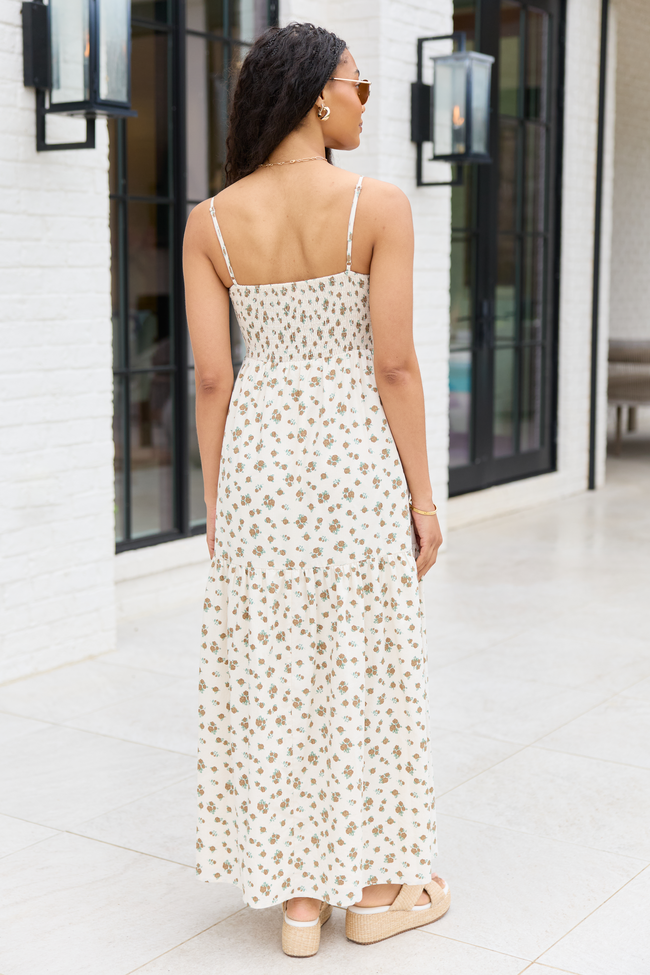 Rowan Brown Floral Maxi Dress
