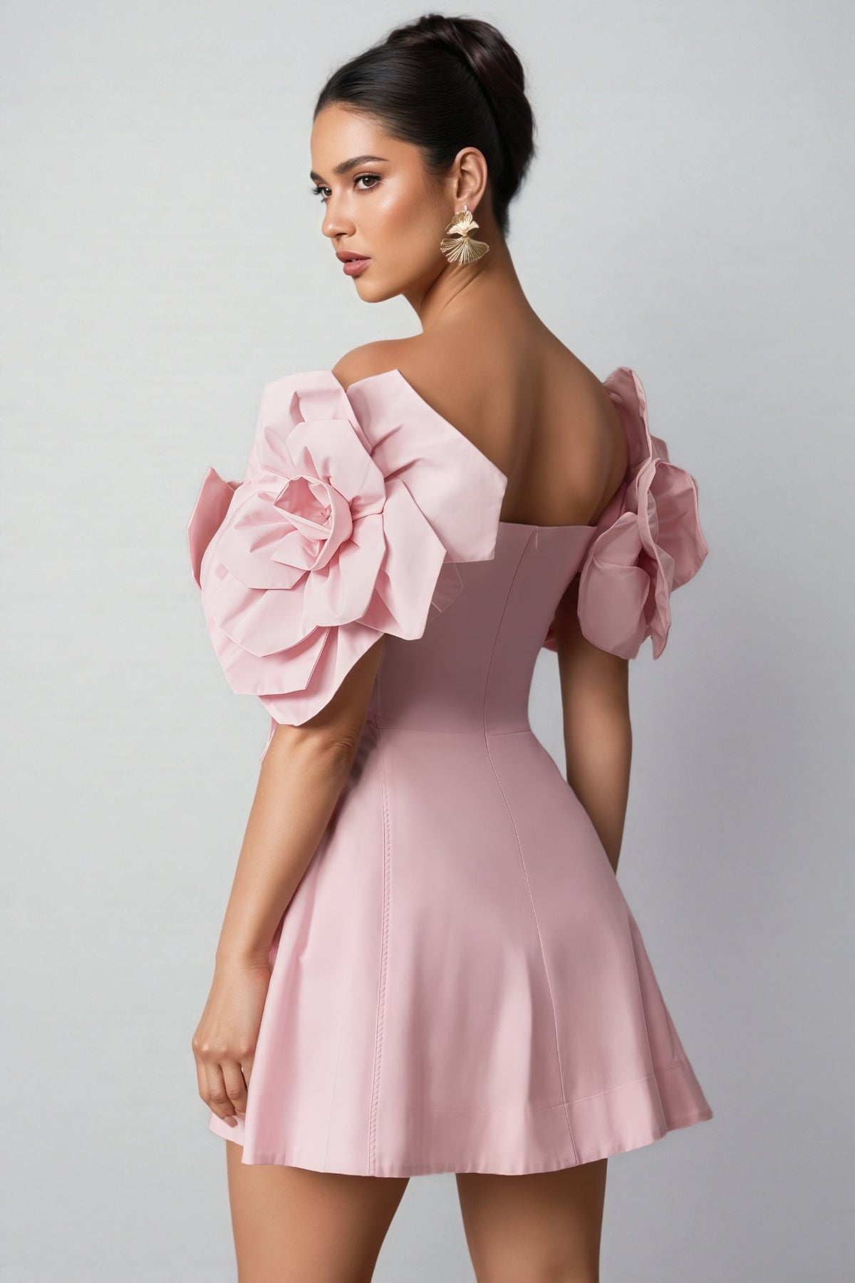 3D Floral Applique Mini Dress - View 5