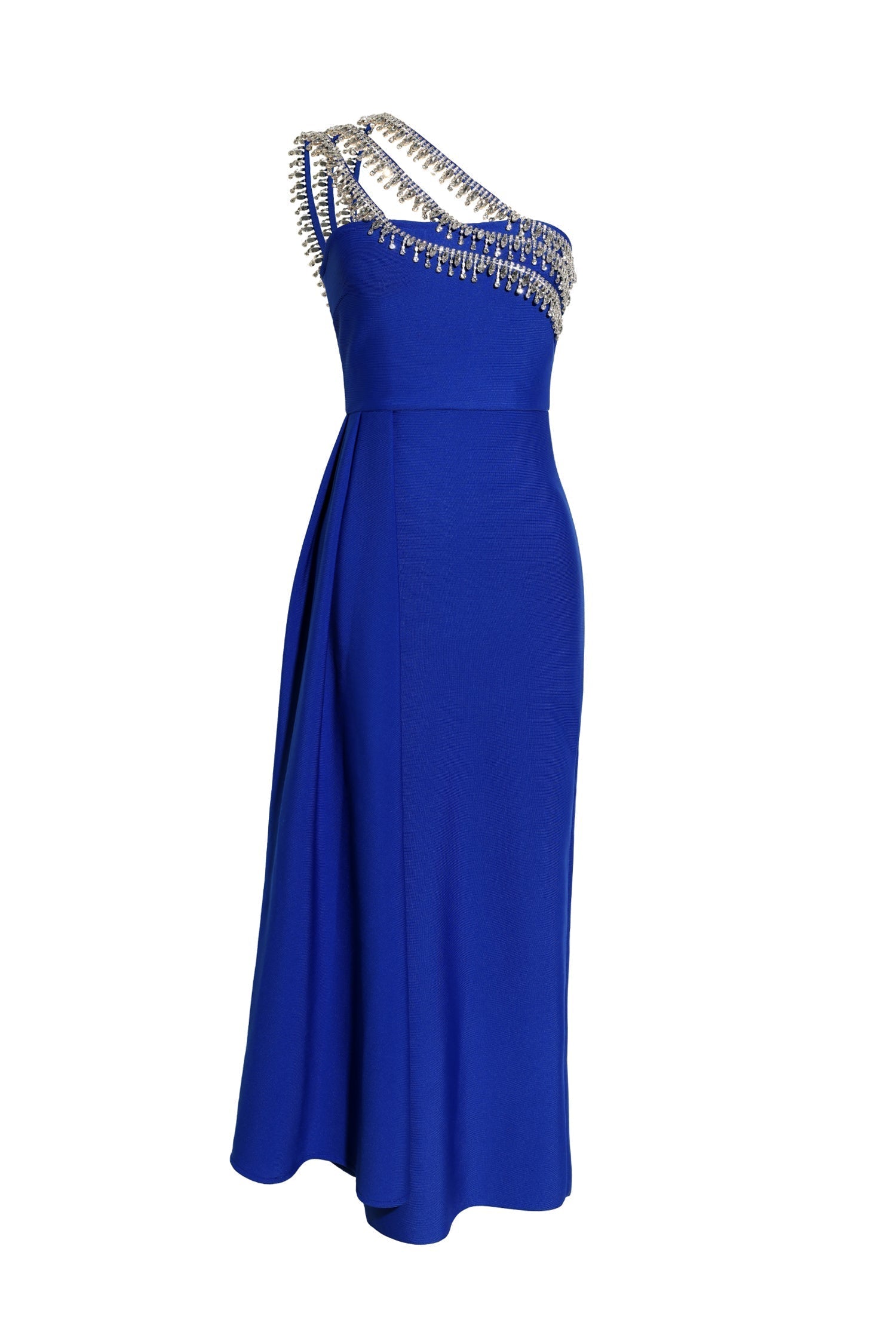 One Shoulder Diamond Bandage Maxi Dress - View 7