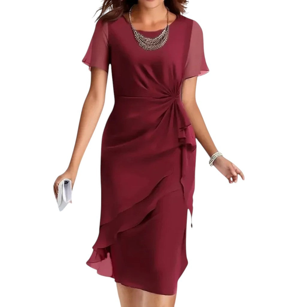 Vivian | Wrap-Style Dress Red