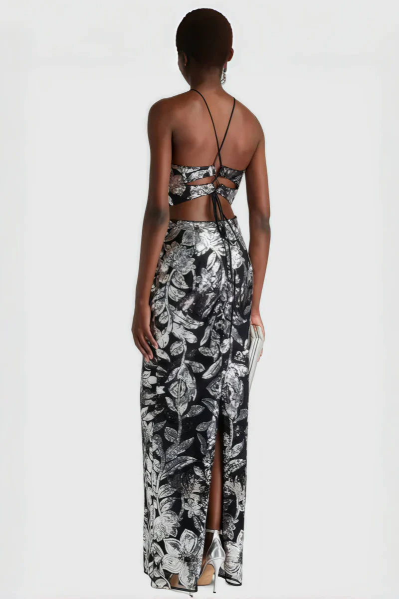 Inarl Embroidered Sequin Strappy Maxi Dress - View 2