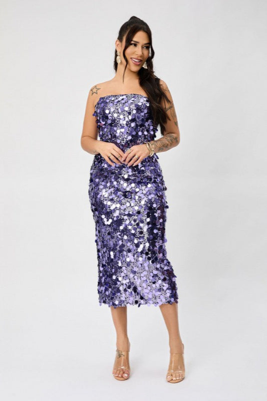 Sequin V-Neck Sleeveless Backless Bodycon Mini Dress - View 2