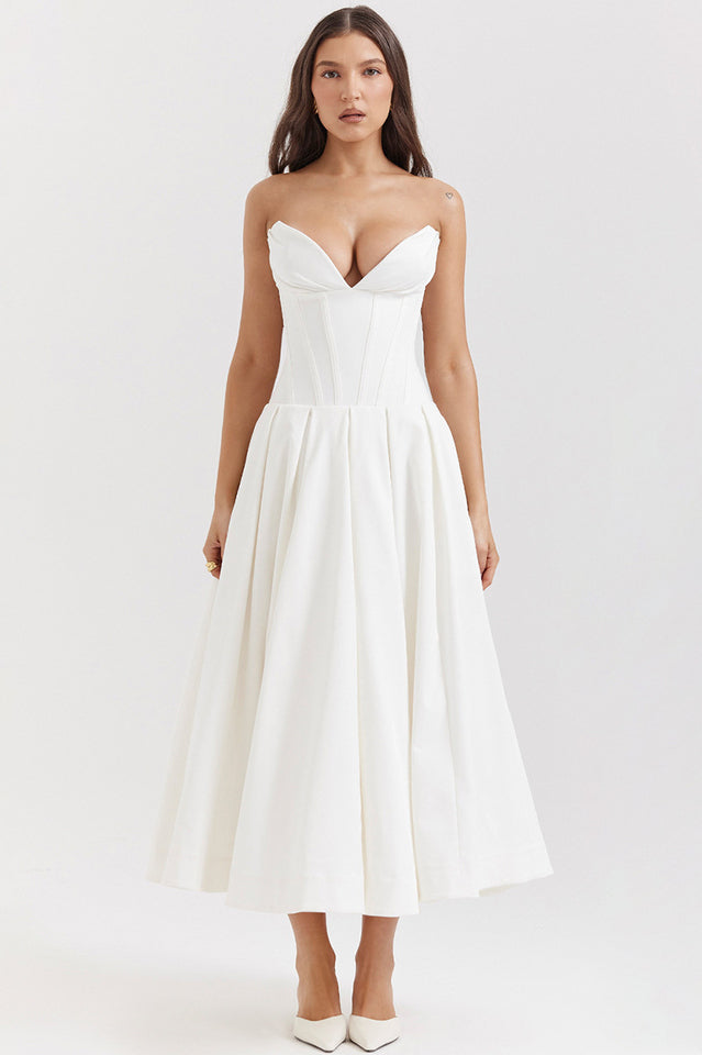 Black Lady Strapless Midi Dress