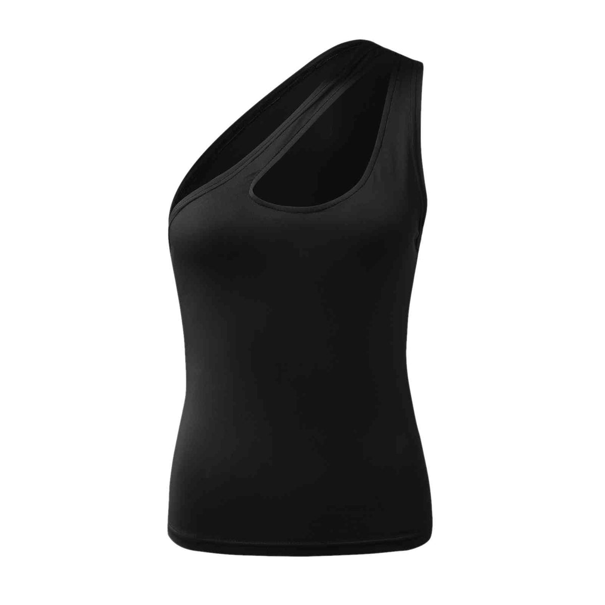 One Shoulder Asymmetric Cut Out Sleeveless Fitted Top 3