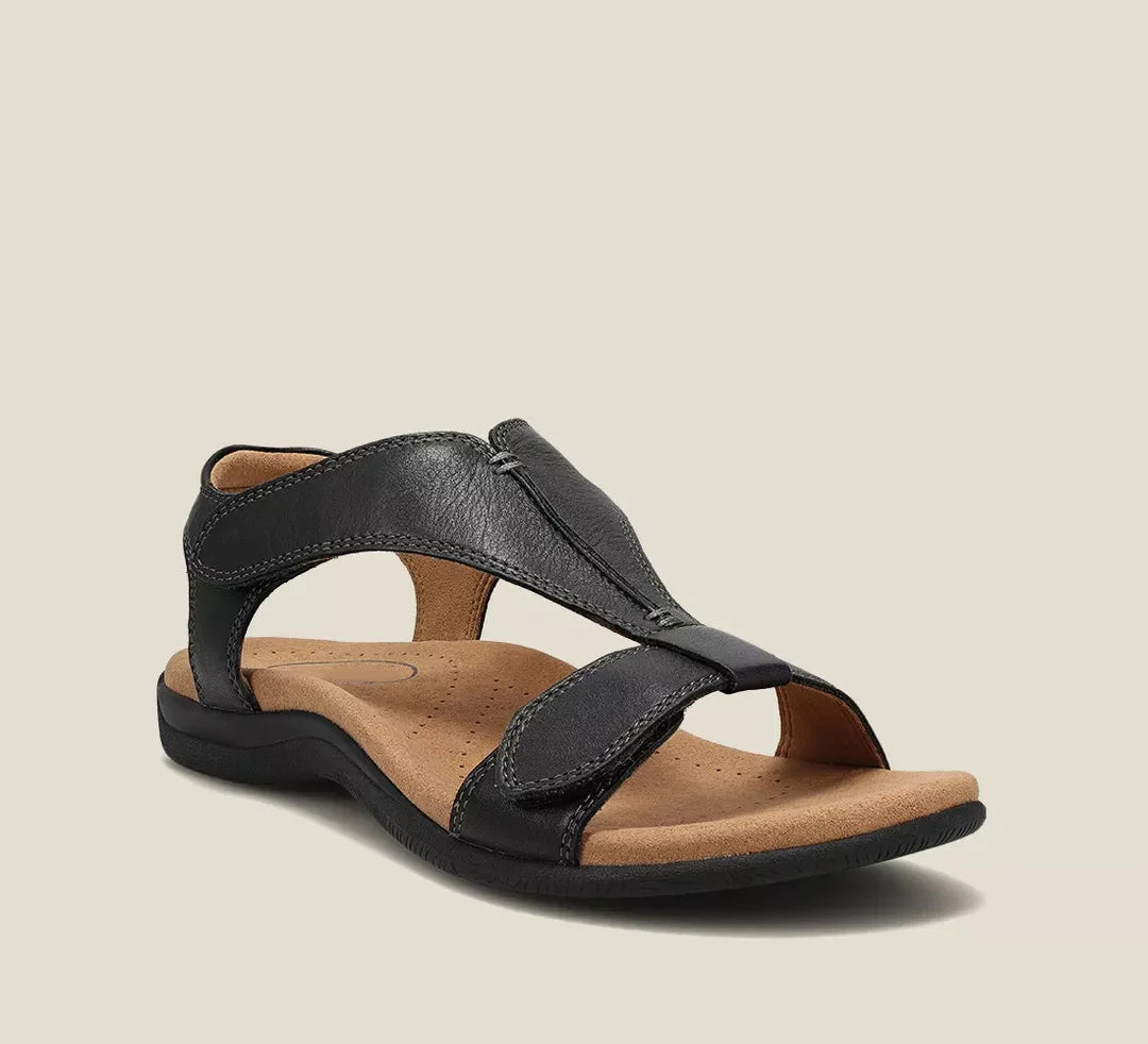 Open Toe T-Strap Cushioned Flat Sandals