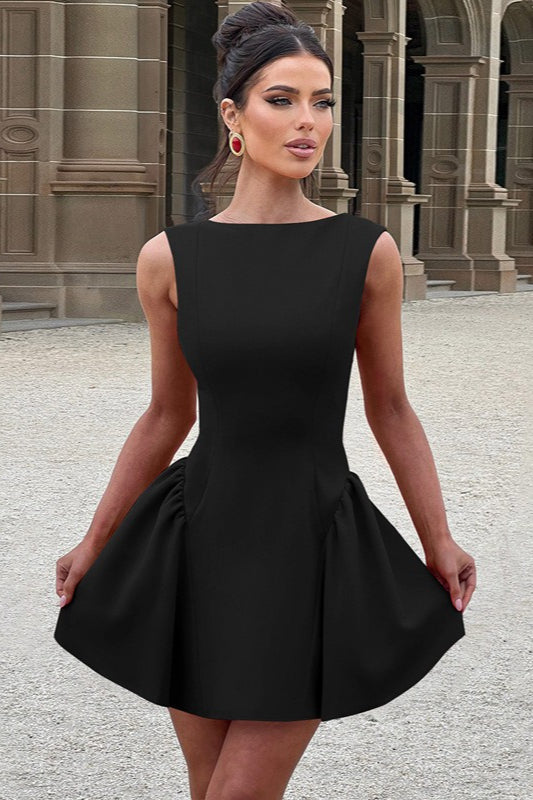 Solid Sleeveless Backless Bodycon Cocktail Dress 13