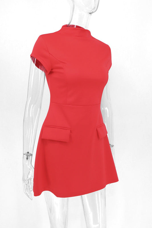 Yasmina Minimalist Mini Dress Red Chic Silhouette Collection