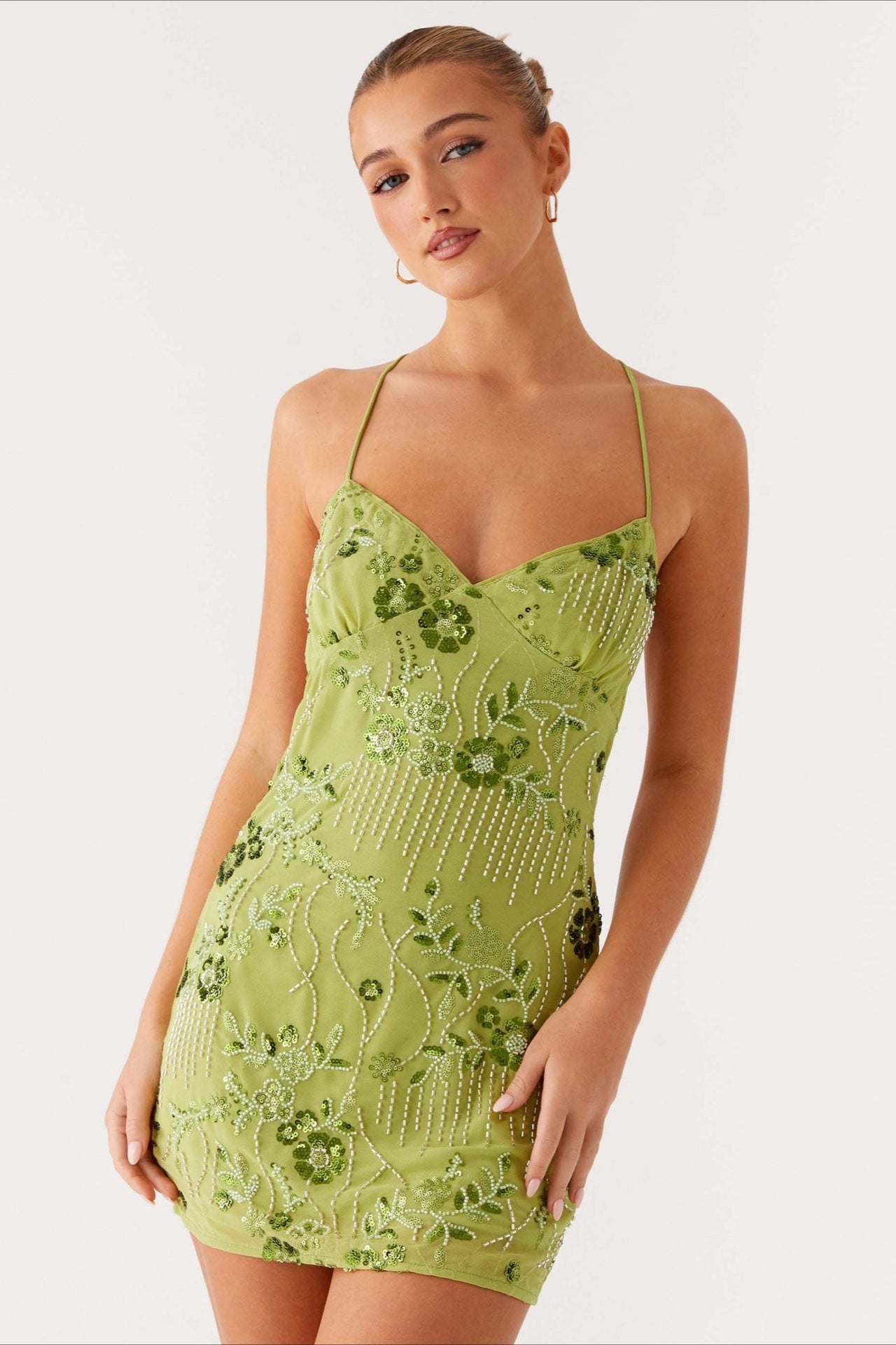 Lace Sequin Mini Dress