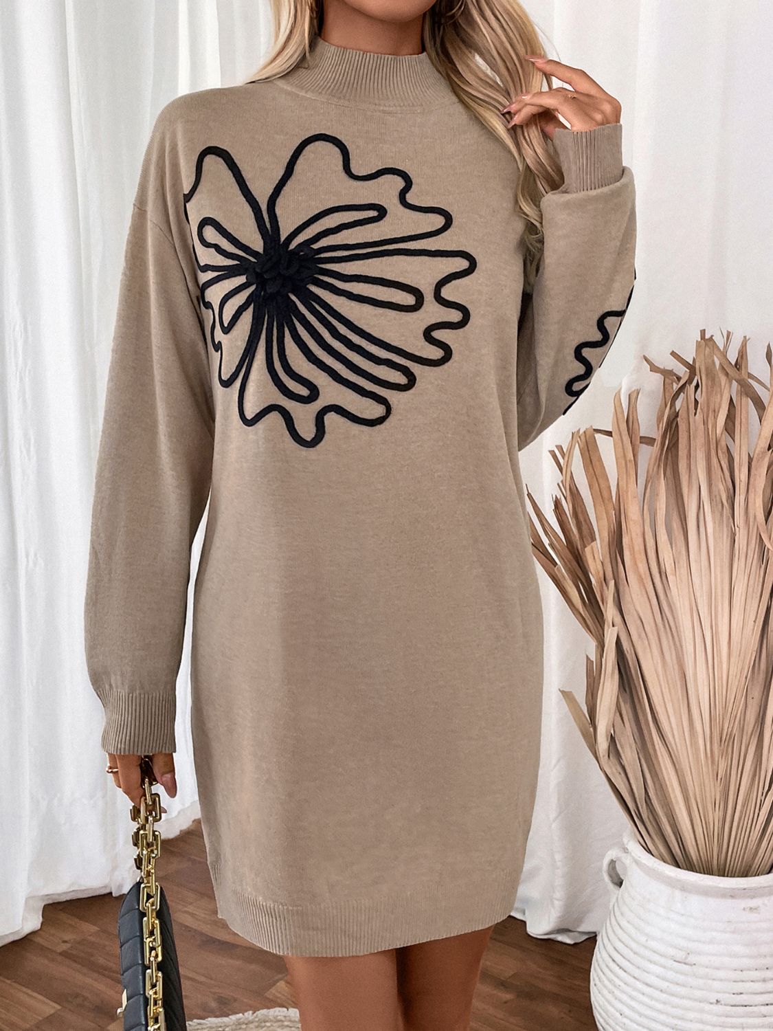 Cornelia Perfee Floral Sweater Dress with Modern Everyday Styling