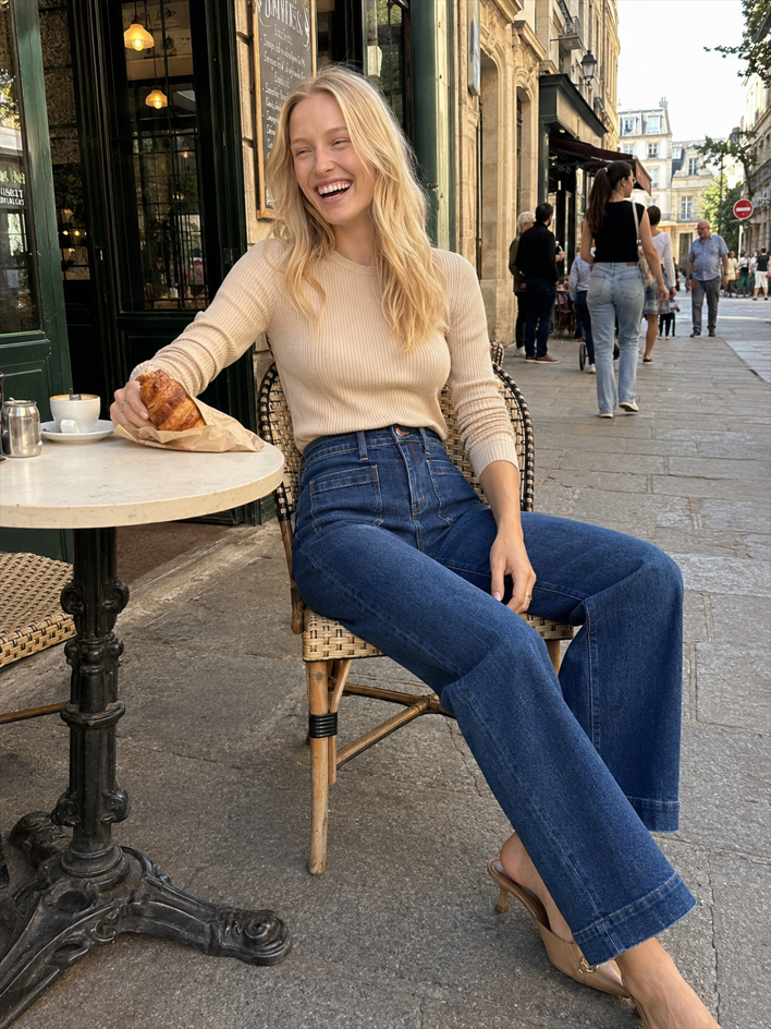 High Waist Wide Leg Vintage Jeans