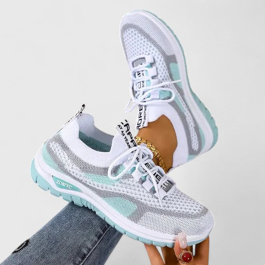 Mesh Knit Lace Up Chunky Sole Sneakers